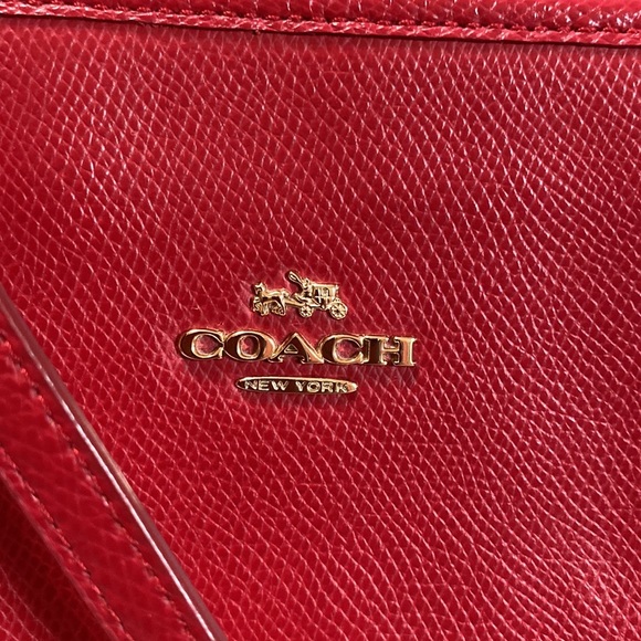 EUC- Electric Red Coach Tote - Picture 2 of 14